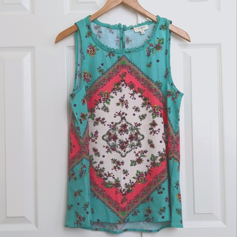 Umgee Floral Tank EUC